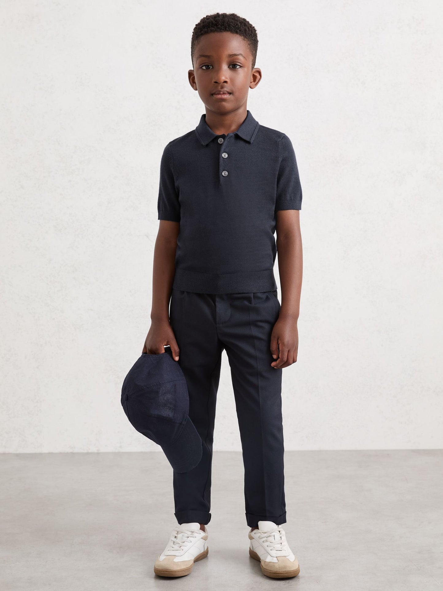 Dsiney Kidz - Reiss Midnight Navy Manor 9-13 yrs Wool Short-Sleeve Polo Shirt image 3
