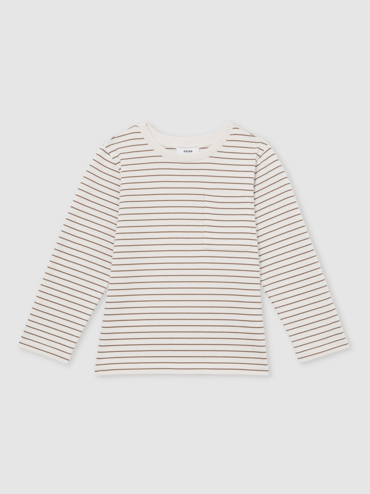 Dsiney Kidz - Reiss Off White/Camel Kenny 4-9 yrs Stretch-Cotton Stripe T-Shirt image 2