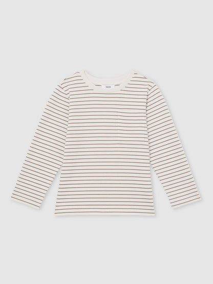 Dsiney Kidz - Reiss Off White/Camel Kenny 4-9 yrs Stretch-Cotton Stripe T-Shirt image 2