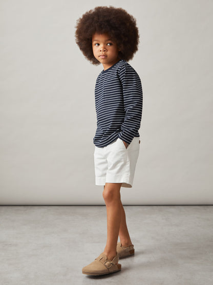Dsiney Kidz - Reiss Navy/White Kenny 4-9 yrs Stretch-Cotton Stripe T-Shirt image 1