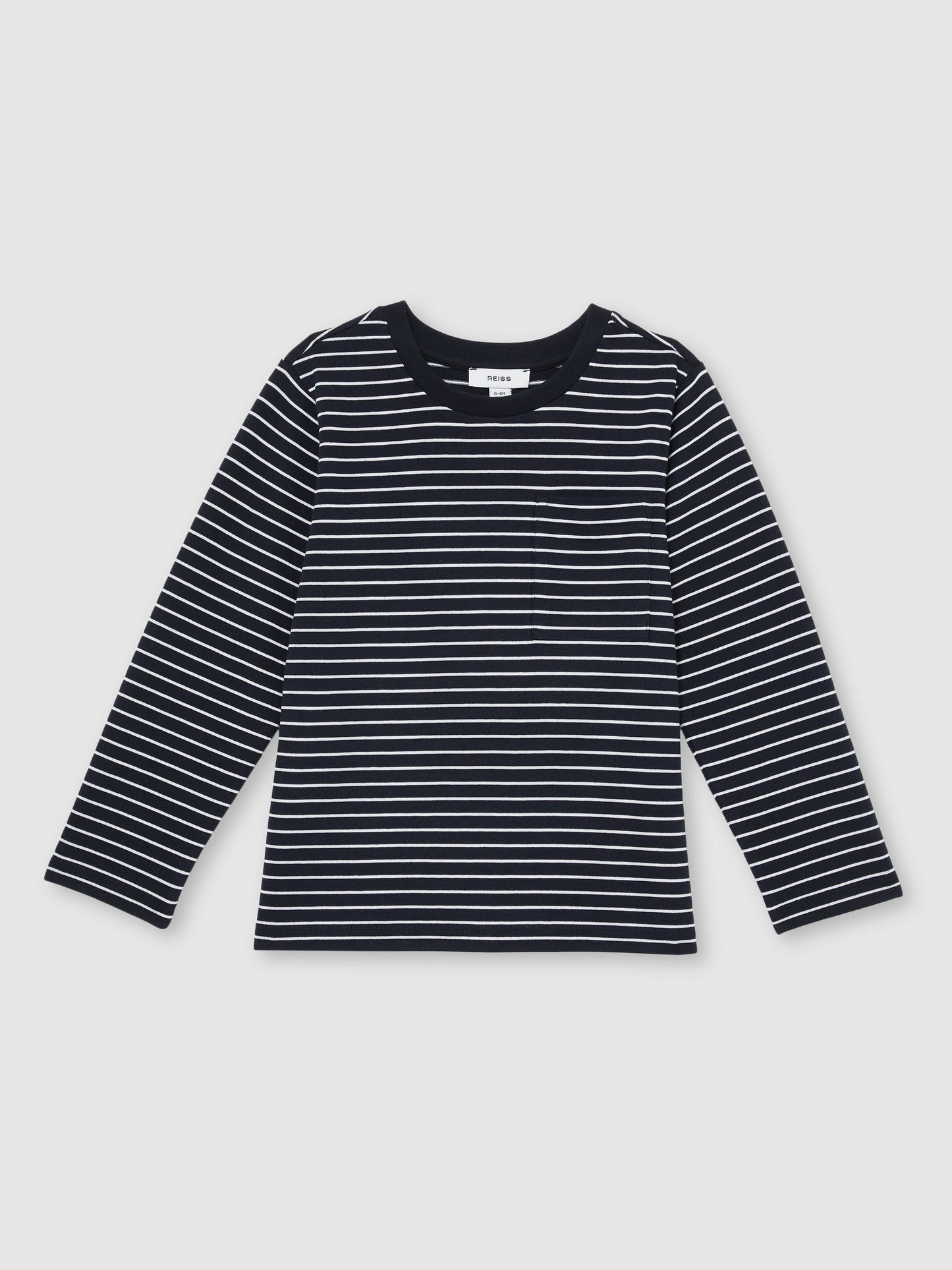 Dsiney Kidz - Reiss Navy/White Kenny 4-9 yrs Stretch-Cotton Stripe T-Shirt image 2