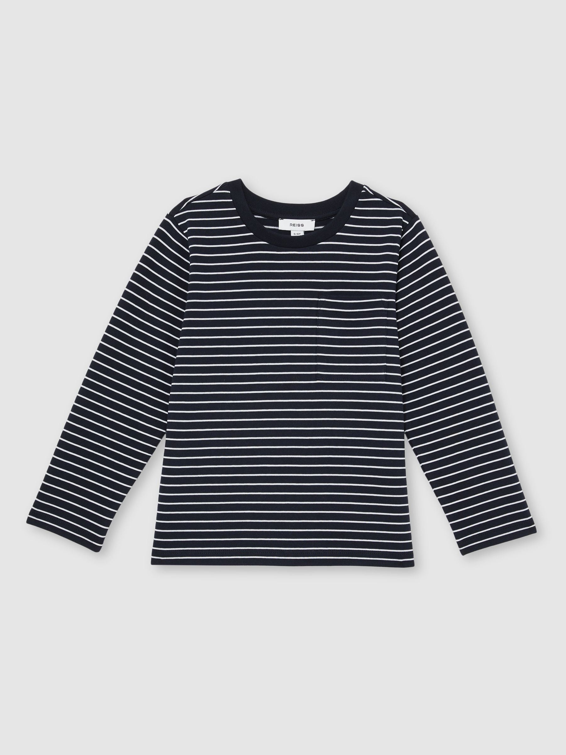 Dsiney Kidz - Reiss Navy/White Kenny 4-9 yrs Stretch-Cotton Stripe T-Shirt image 2