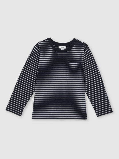 Dsiney Kidz - Reiss Navy/White Kenny 4-9 yrs Stretch-Cotton Stripe T-Shirt image 2
