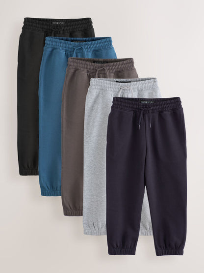 Dsiney Kidz - Blue/Grey/Black Regular Fit Basic Joggers 5 Pack (3-16yrs) image 1