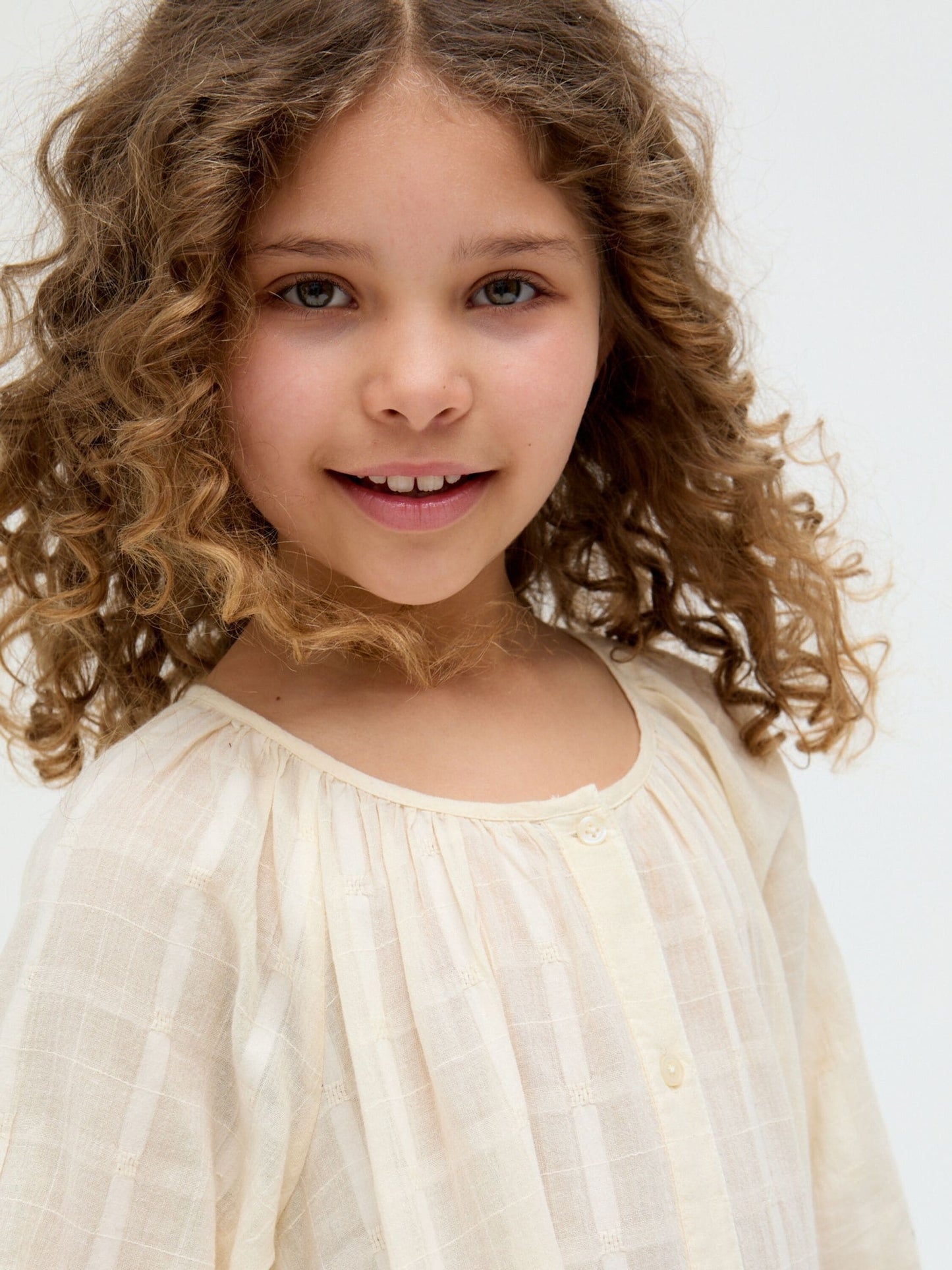 Raffya Cream Olivia Window Payne Check 100% Cotton Dress image 4