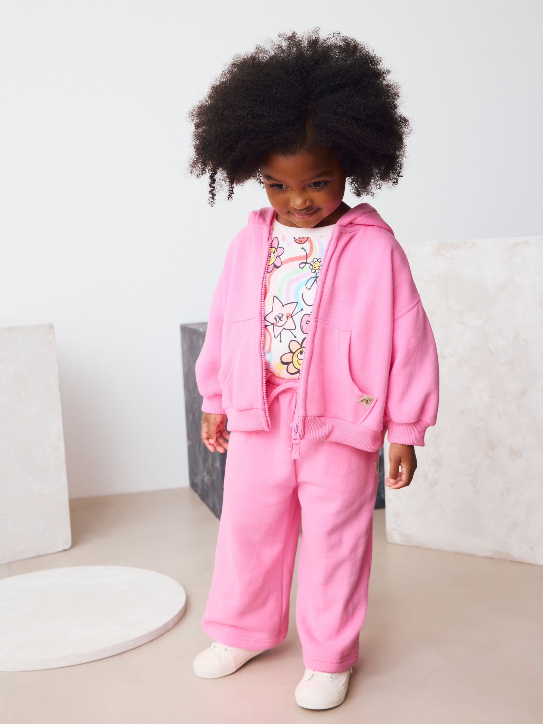 Bright Pink Wide Leg Sweat Joggers (3mths-7yrs) image 4