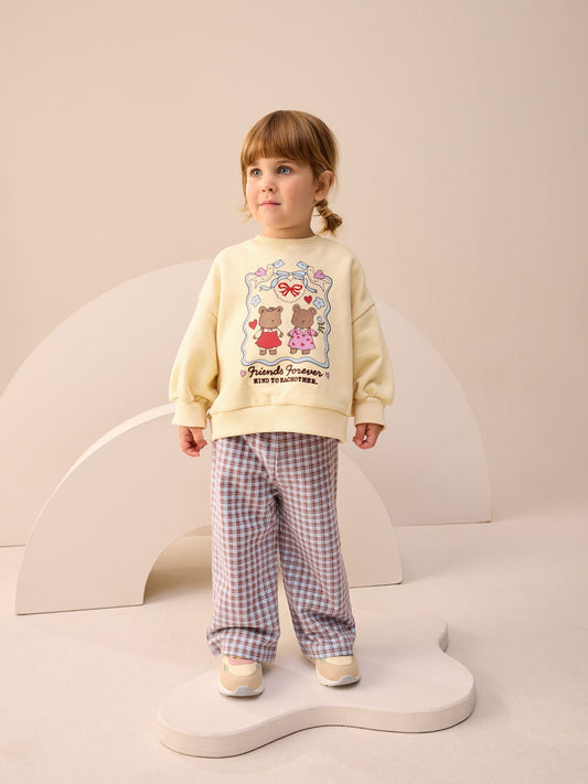 Yellow Sweatshirt & Wide Leg Trousers Set (3mths-7yrs) image 1