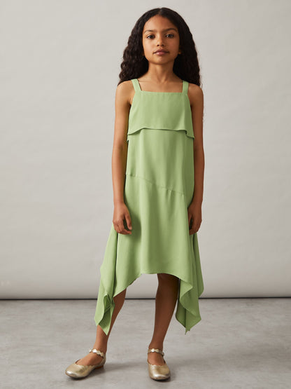 Reiss Green Alba 4-9 yrs Handkerchief-Hem Sleeveless Dress - image 1