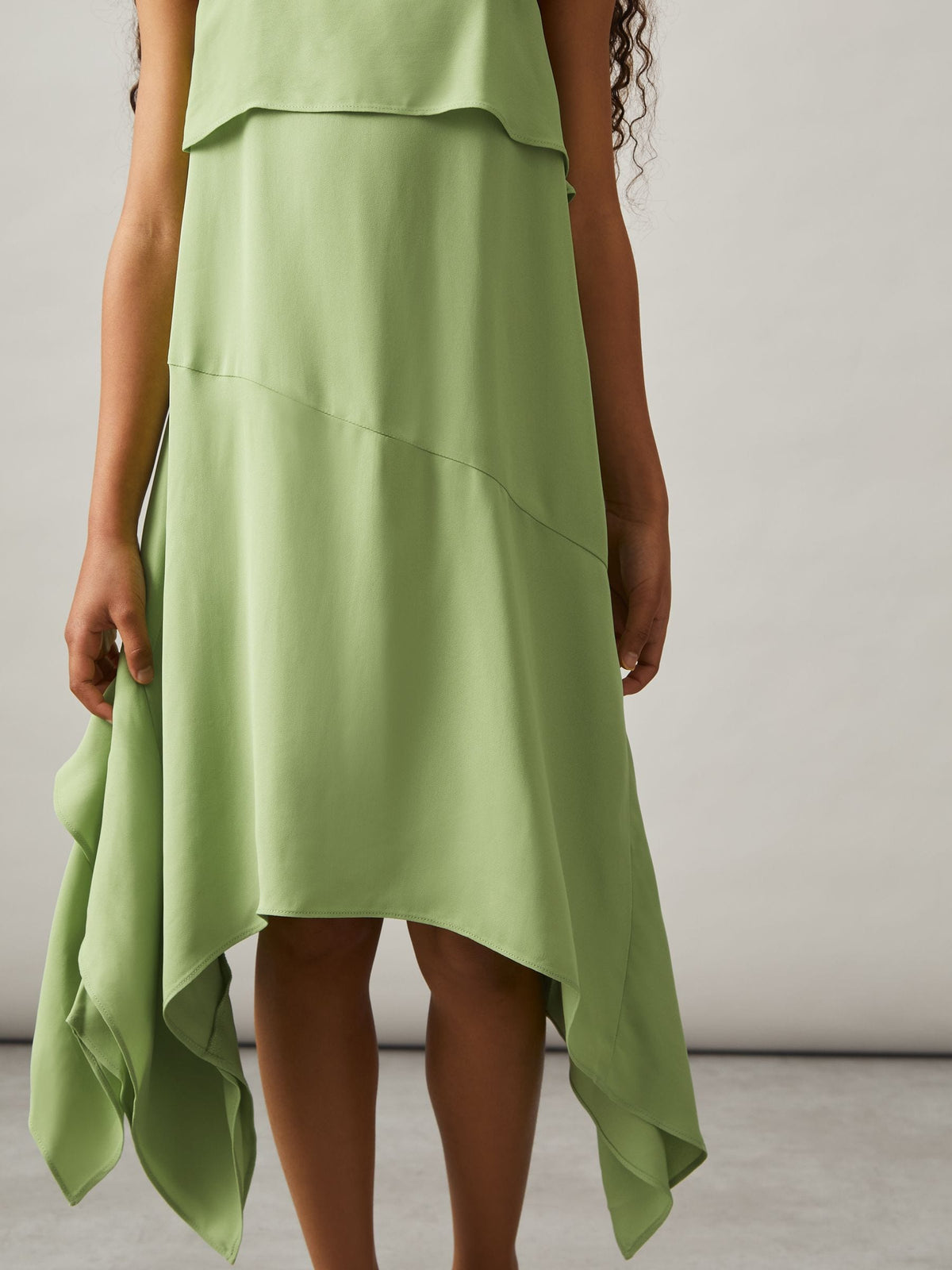 Reiss Green Alba 4-9 yrs Handkerchief-Hem Sleeveless Dress - image 3