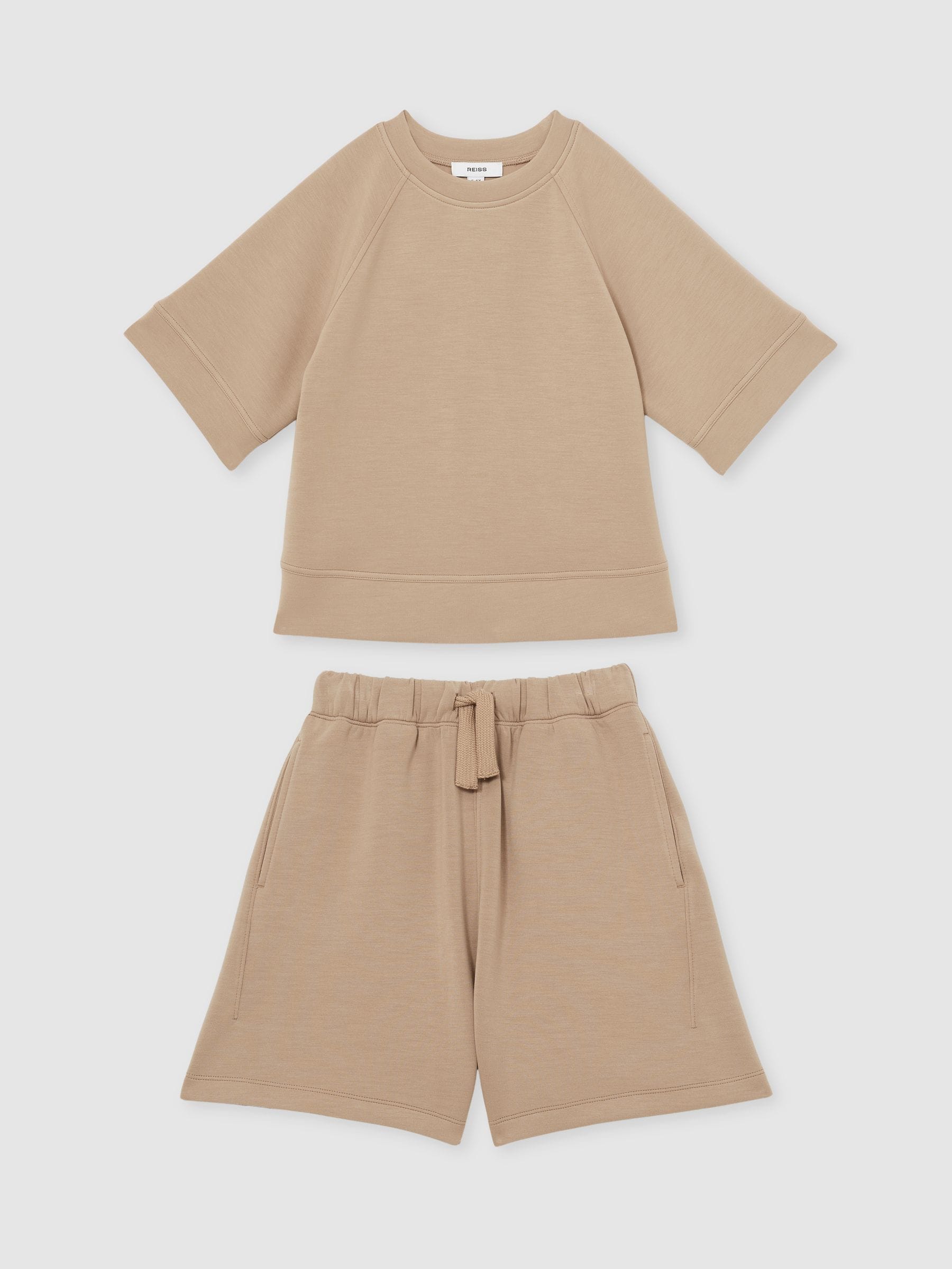 Reiss Mink Selena 9-13 yrs Modal-Blend Sweatshirt And Shorts Set image 2