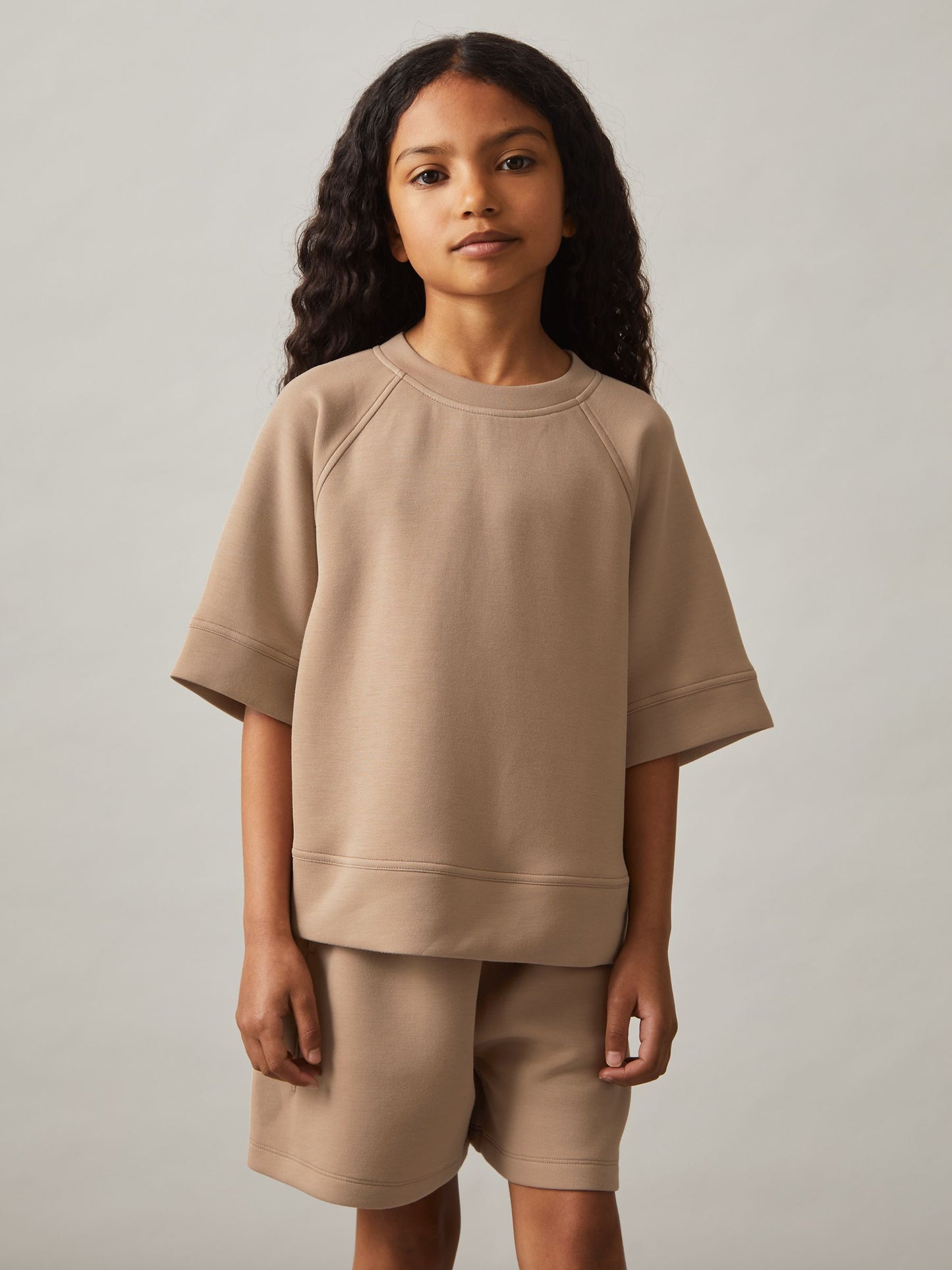 Reiss Mink Selena 3-9 yrs Modal-Blend Sweatshirt And Shorts Set image 3