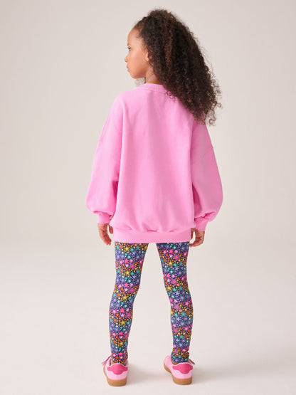 Little Bird by Jools Oliver Pink Rainbow Heart 2 Piece Jumper and Leggings Set image 5