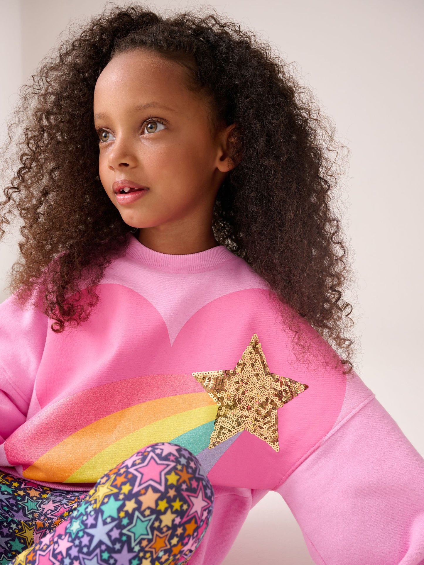 Little Bird by Jools Oliver Pink Rainbow Heart 2 Piece Jumper and Leggings Set image 6
