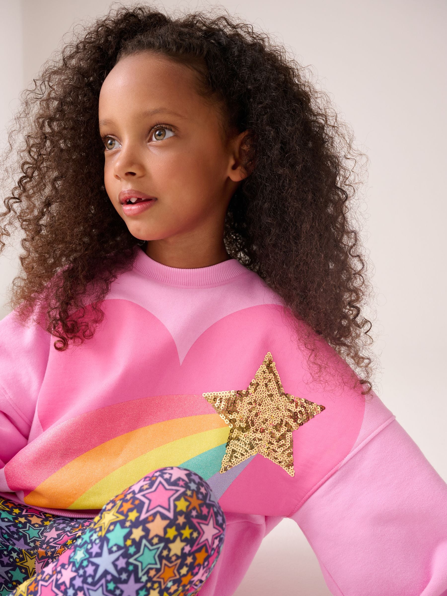 Little Bird by Jools Oliver Pink Rainbow Heart 2 Piece Jumper and Leggings Set image 6