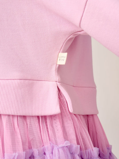 Little Bird by Jools Oliver Pink Sweat And Rainbow Tutu Dress image 9