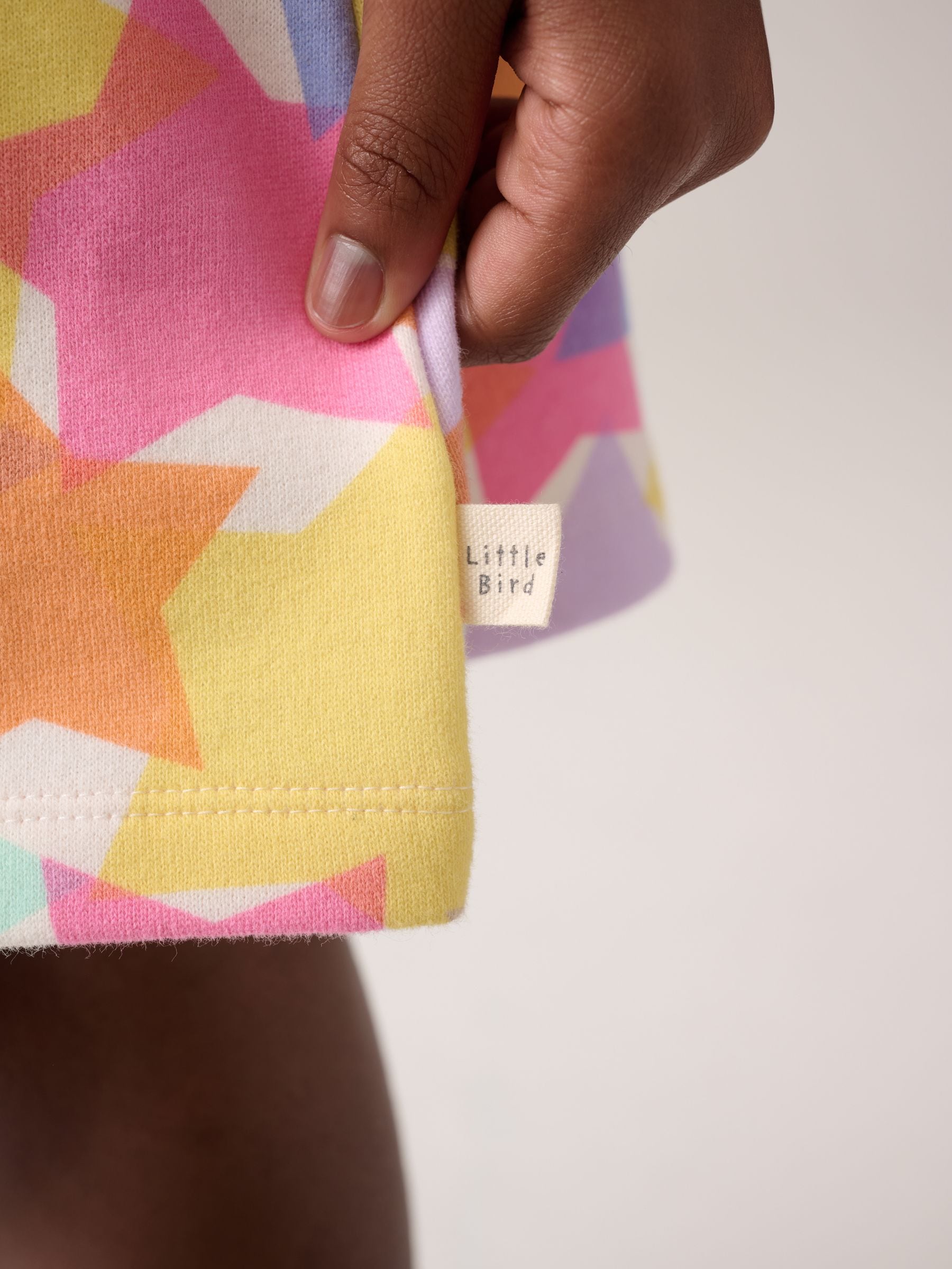 Little Bird by Jools Oliver Pastel Rainbow Star Skater Sweat Dress image 6