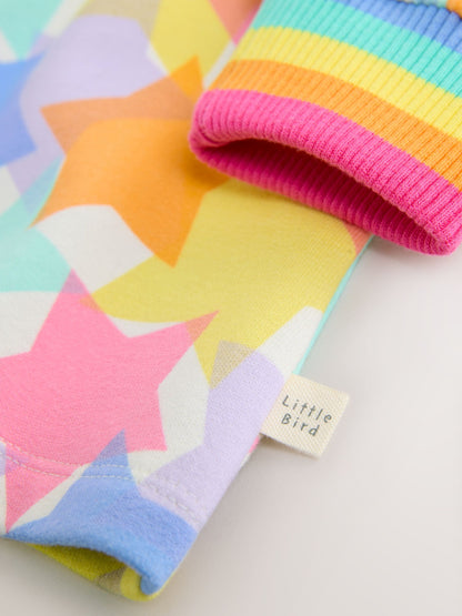 Little Bird by Jools Oliver Pastel Rainbow Star Skater Sweat Dress image 9