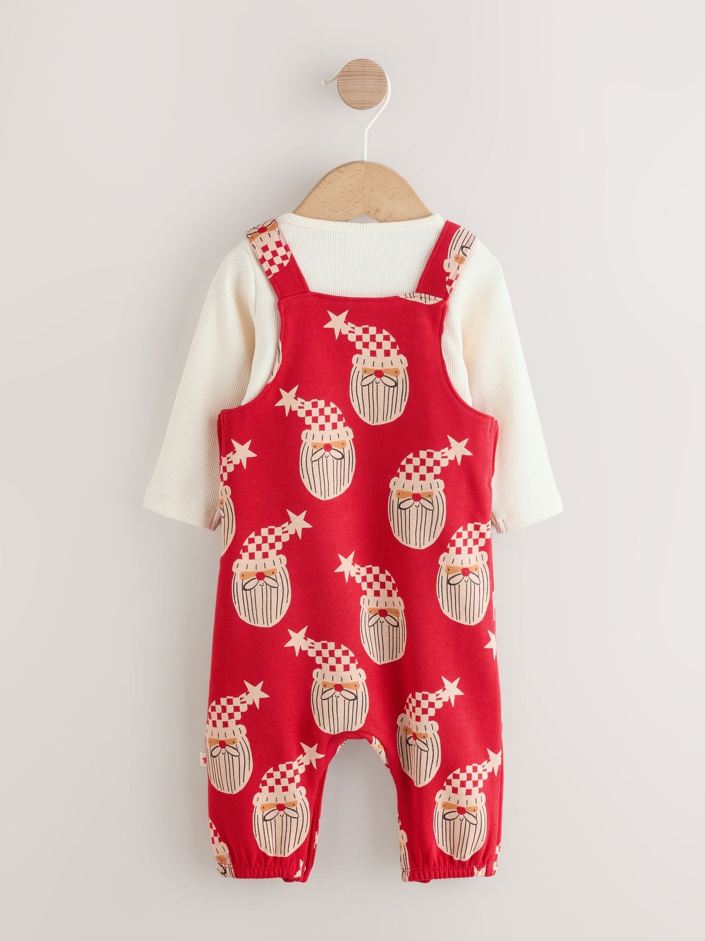 Red Santa All Over Print Christmas Baby Dungaree Set (0mths-3yrs)