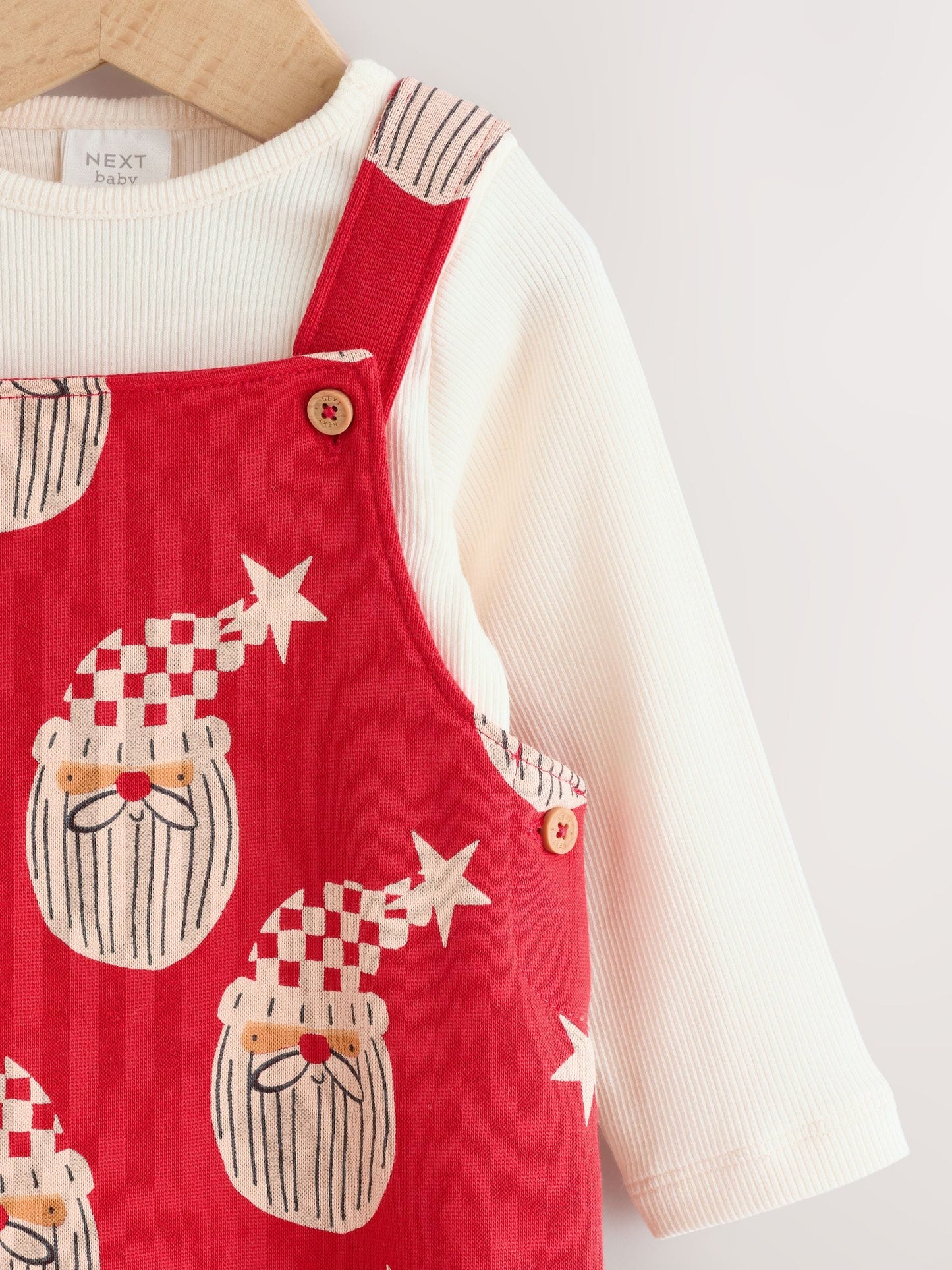Red Santa All Over Print Christmas Baby Dungaree Set (0mths-3yrs)