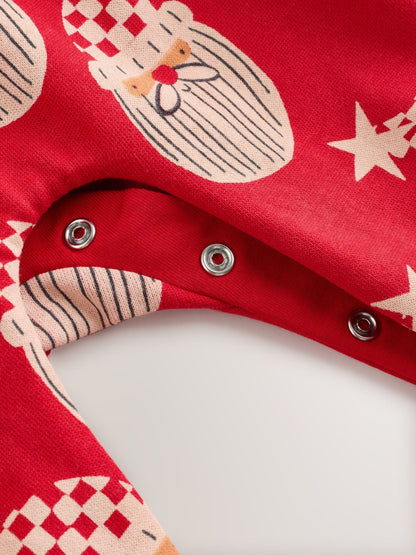 Red Santa All Over Print Christmas Baby Dungaree Set (0mths-3yrs)