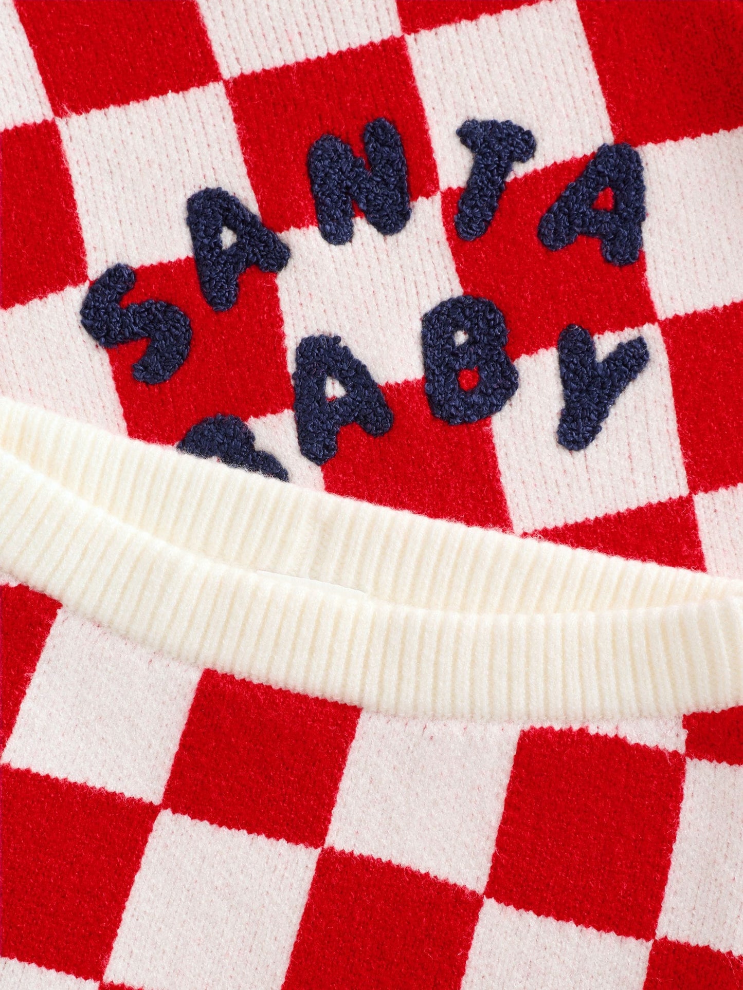 Red Santa Checkerboard Christmas Baby Jumper and Legging Set (0mths-2yrs) image 7