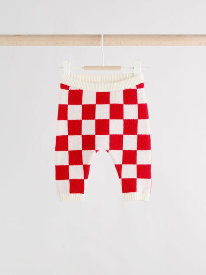 Red Santa Checkerboard Christmas Baby Jumper and Legging Set (0mths-2yrs)