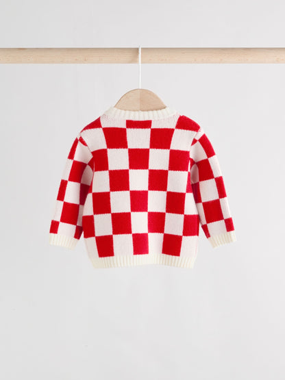 Red Santa Checkerboard Christmas Baby Jumper and Legging Set (0mths-2yrs)