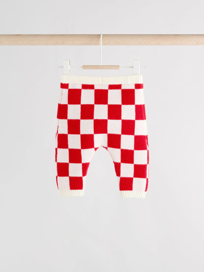 Red Santa Checkerboard Christmas Baby Jumper and Legging Set (0mths-2yrs)