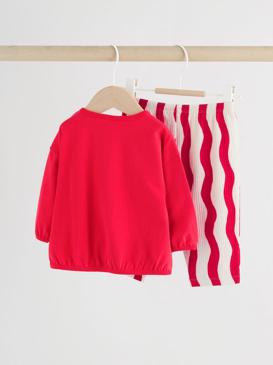 Red Christmas Baby T-Shirt and Legging Set (0-18mths)