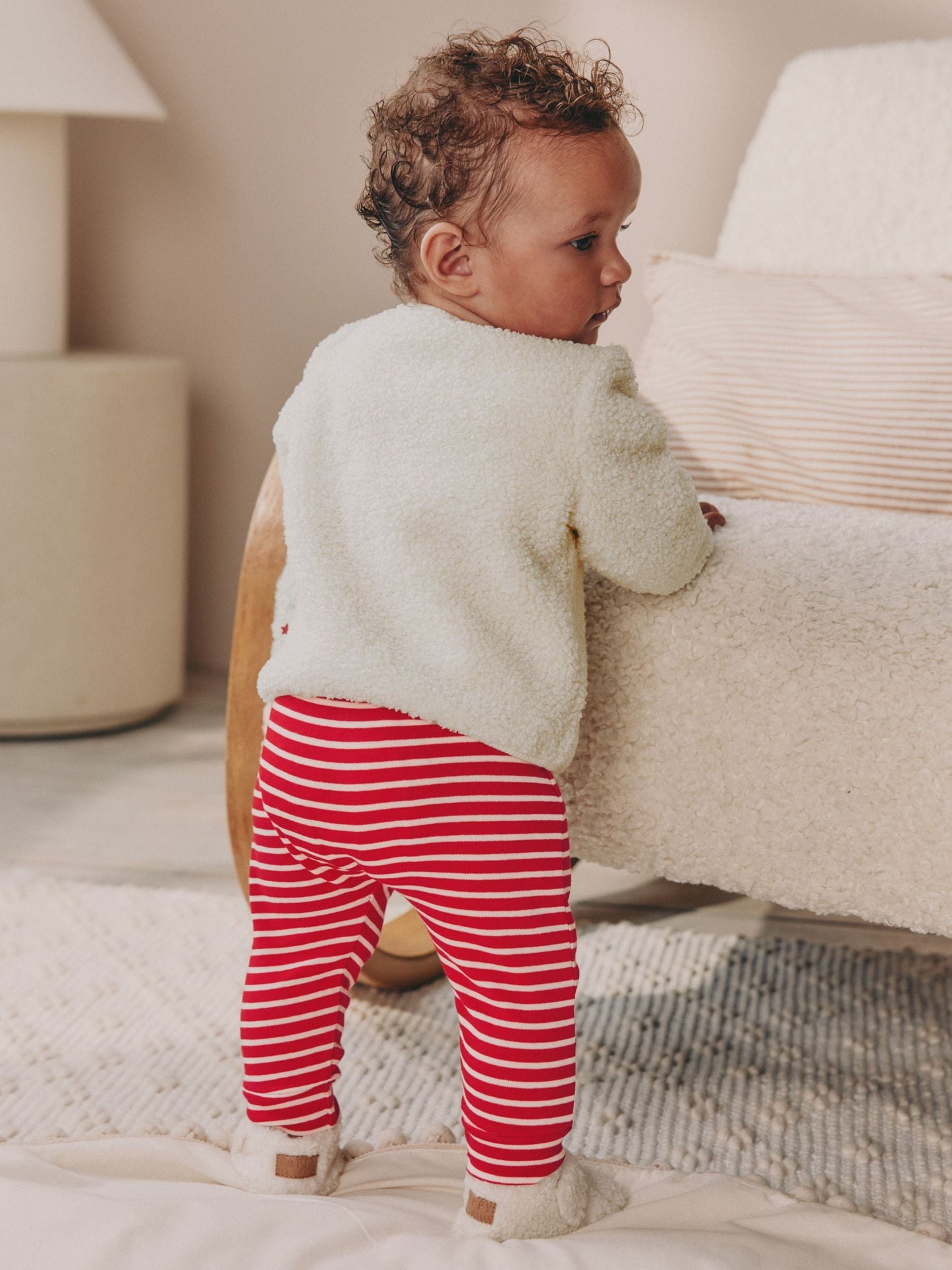 Neutral Reindeer Baby Fleece Top and Leggings Set (0mths-2yrs)