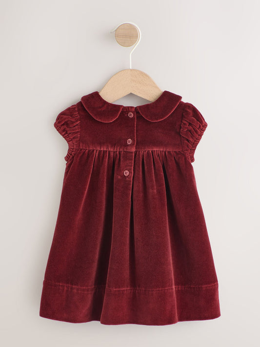 Red Christmas Baby Velvet Dress (0mths-2yrs)