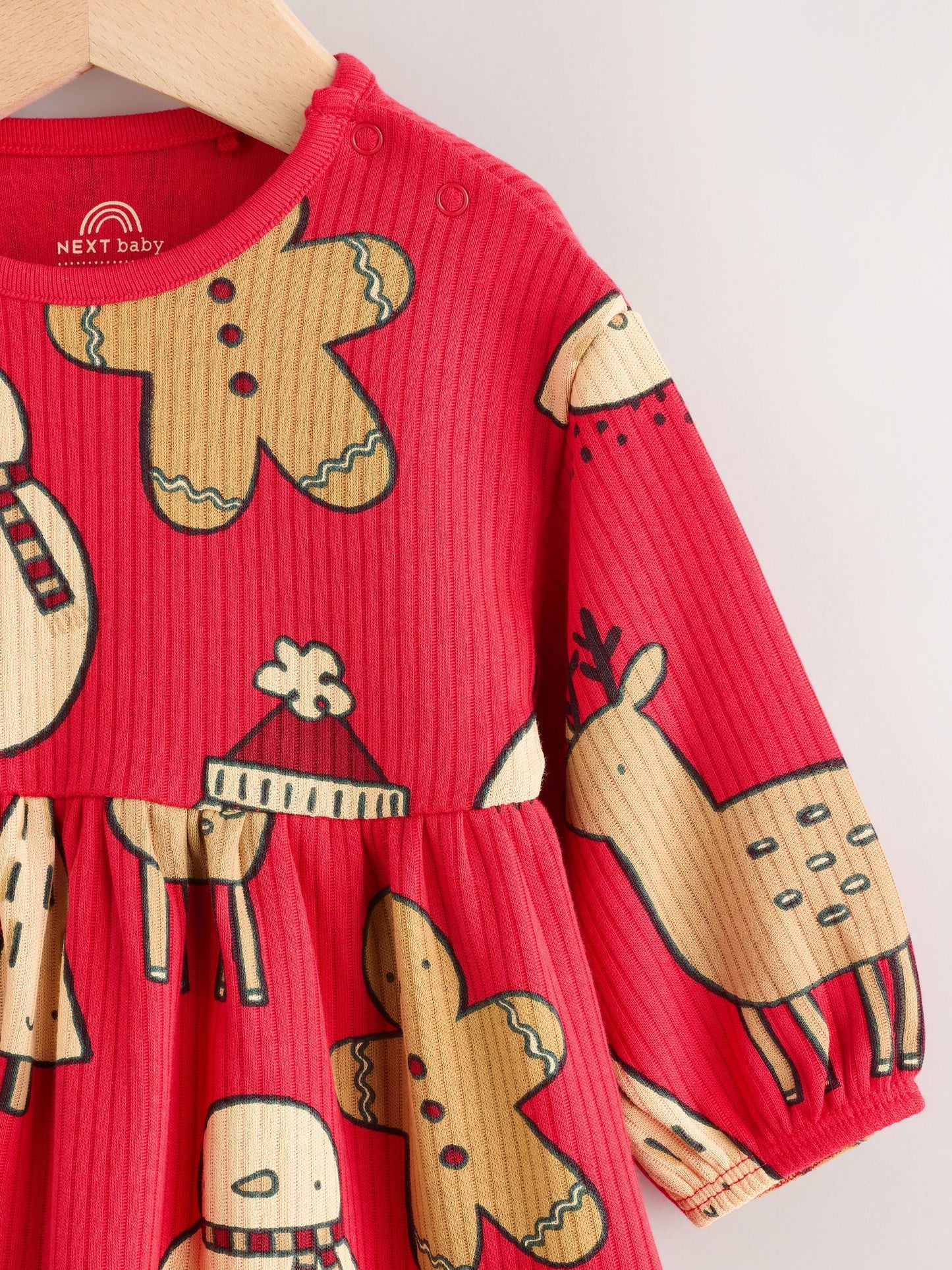 Red Character Baby Christmas Jersey Dress (0mths-2yrs)