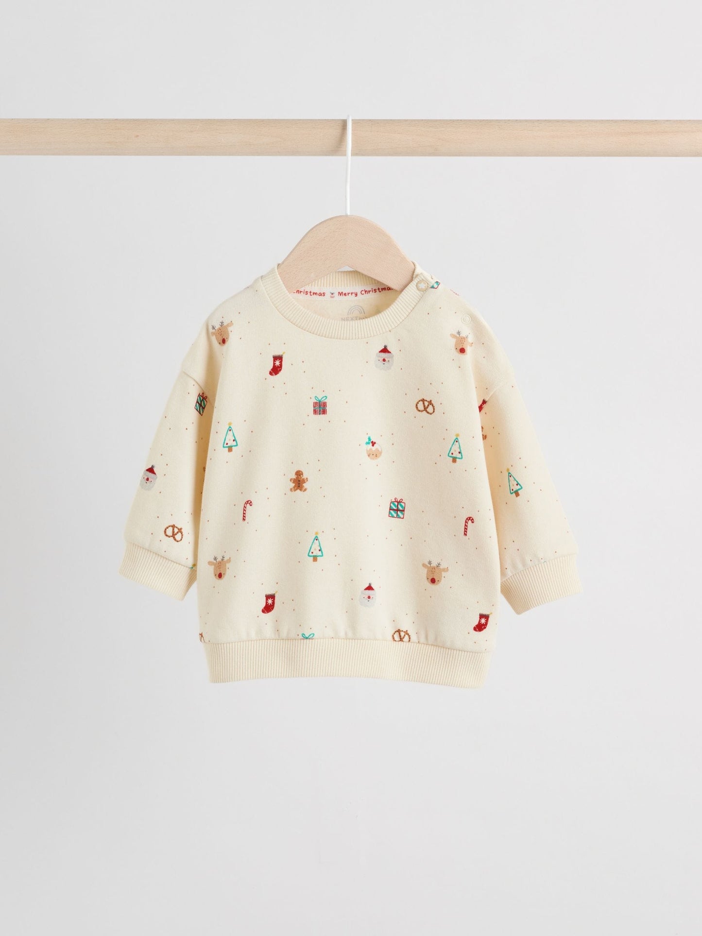 Cream Christmas Sweat and Joggers Baby Set (0mths-2yrs)