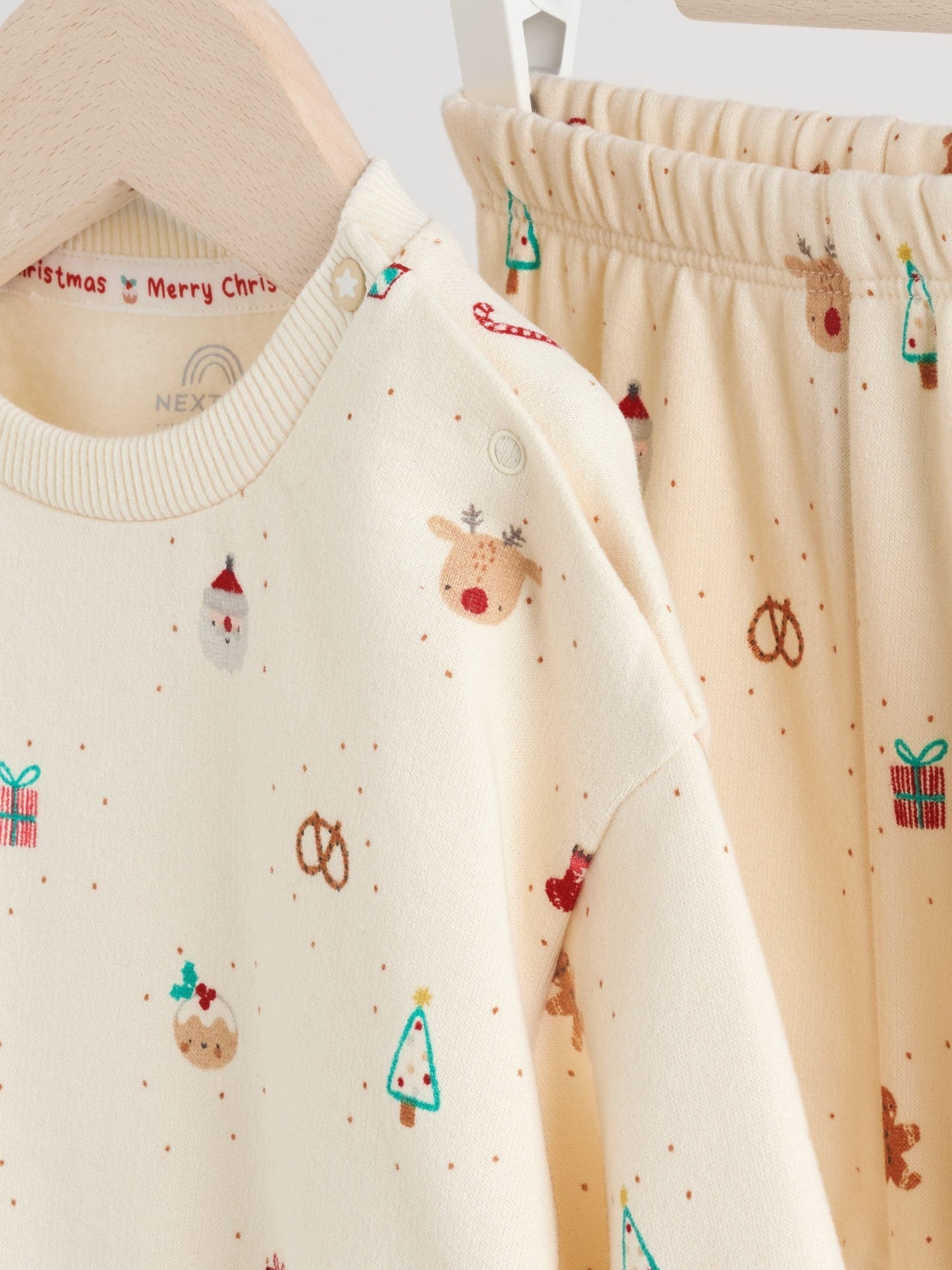 Cream Christmas Sweat and Joggers Baby Set (0mths-2yrs)
