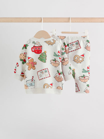 Grey Santa Treats Christmas Sweat and Joggers Baby Set (0mths-2yrs)