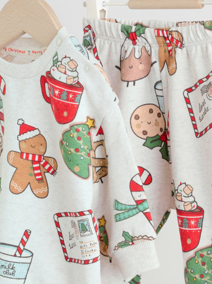 Grey Santa Treats Christmas Sweat and Joggers Baby Set (0mths-2yrs)