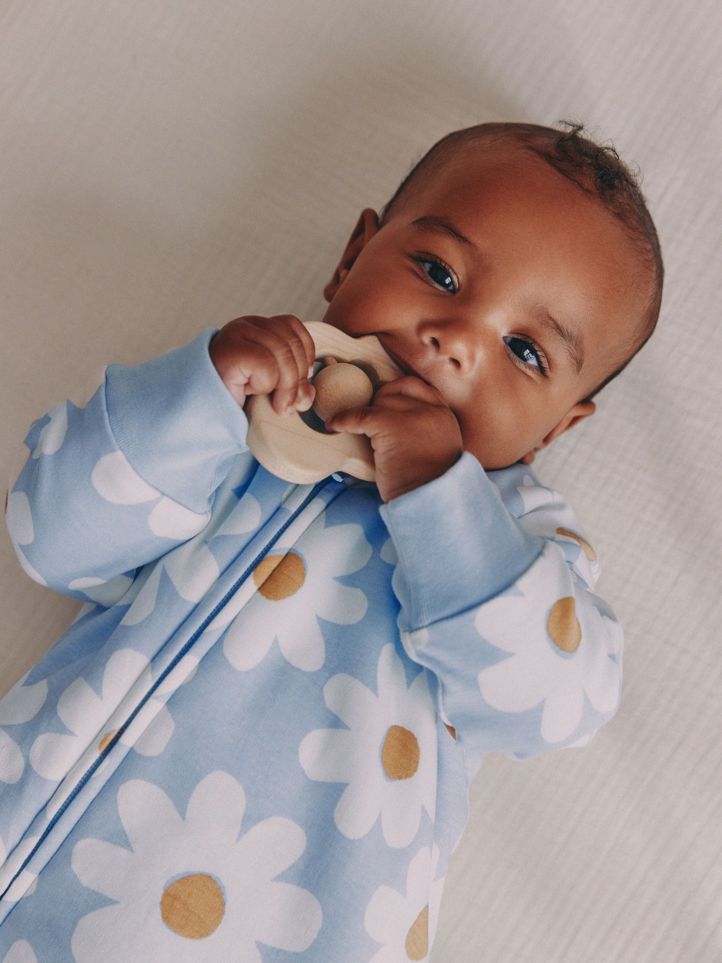 Blue Flower 2.5 TOG Wadded Baby Sleepsuit image 3