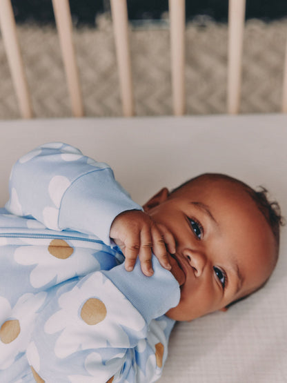 Blue Flower 2.5 TOG Wadded Baby Sleepsuit image 4