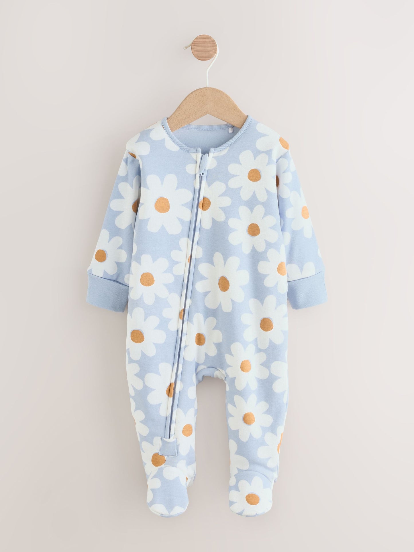 Blue Flower 2.5 TOG Wadded Baby Sleepsuit image 5