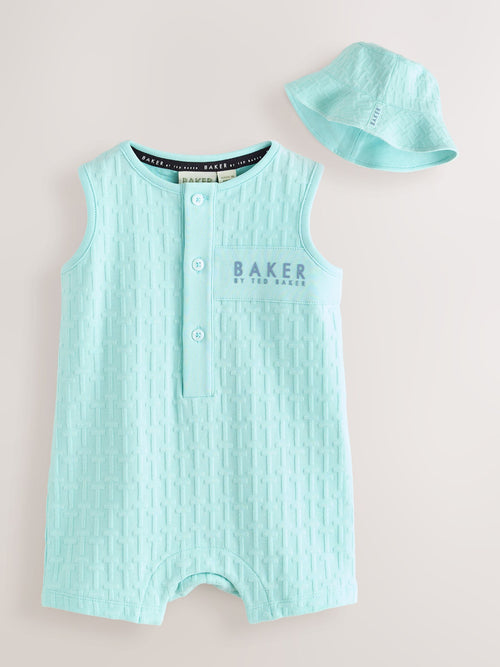 Baker by Ted Baker Textured Romper and Hat Set image 1