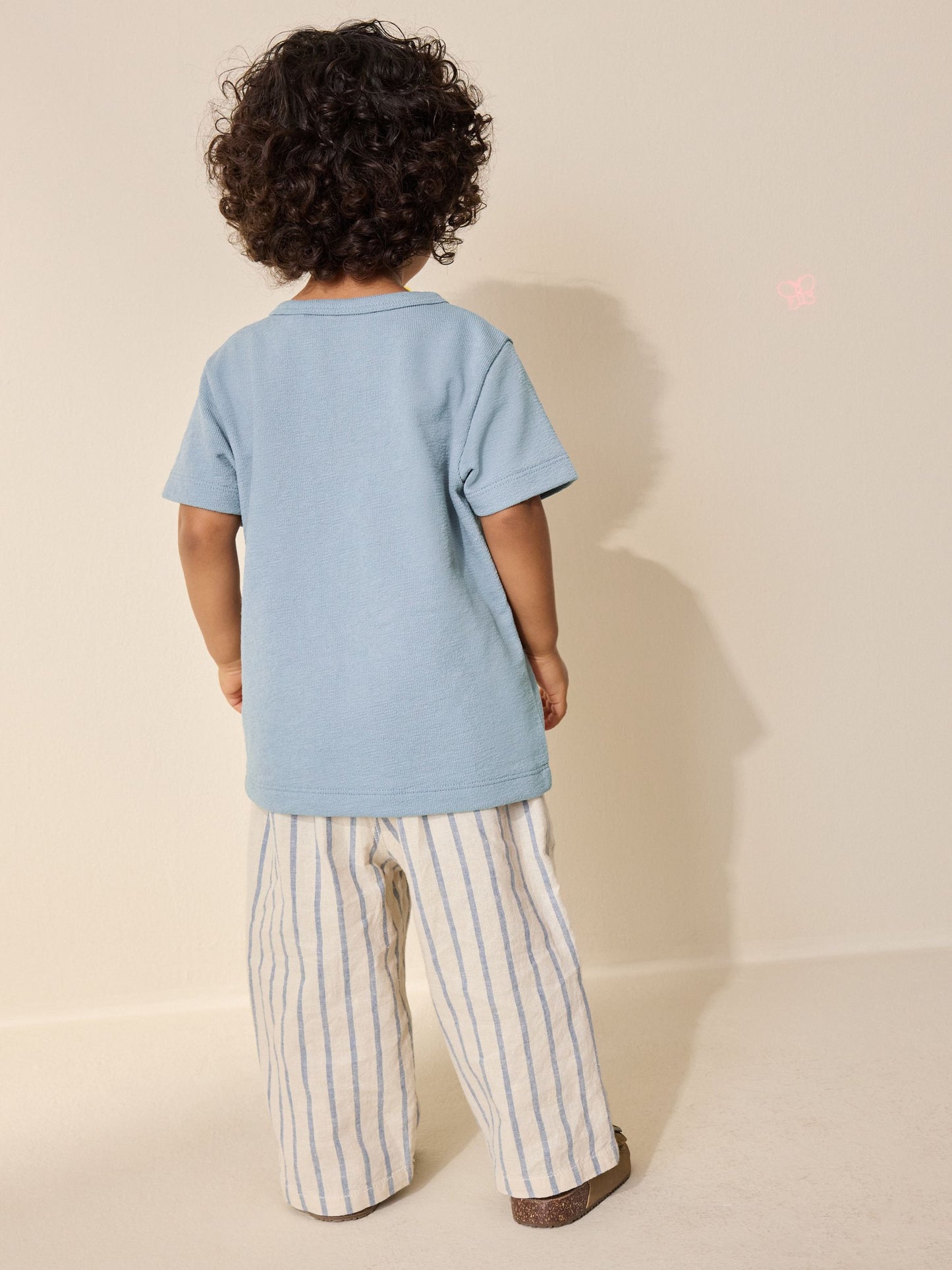 Light Blue Short Sleeve Henley Neck T-Shirt (3mths-7yrs) image 2