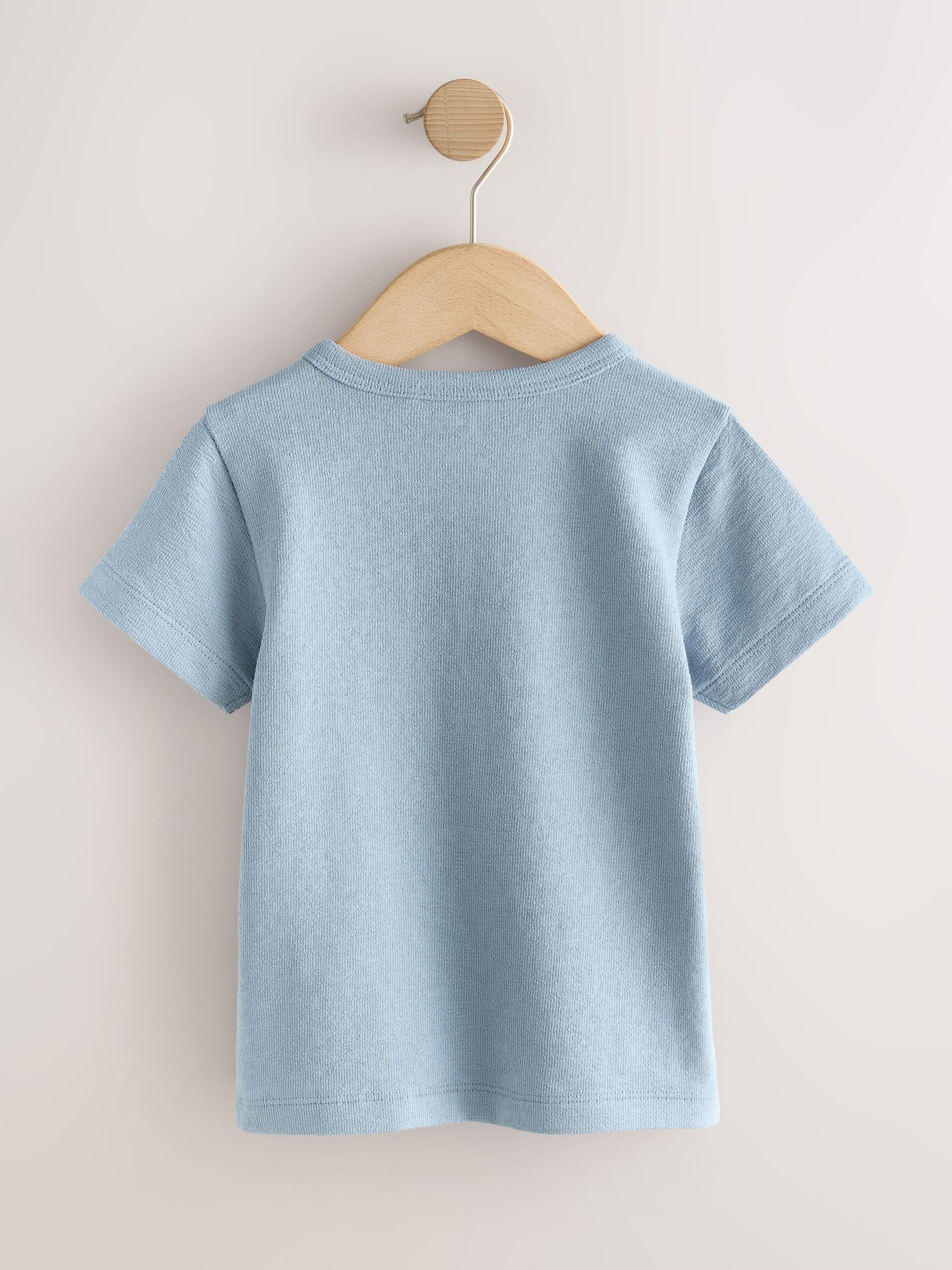 Light Blue Short Sleeve Henley Neck T-Shirt (3mths-7yrs) image 6
