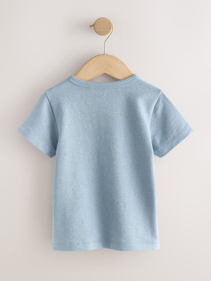 Light Blue Short Sleeve Henley Neck T-Shirt (3mths-7yrs) image 6