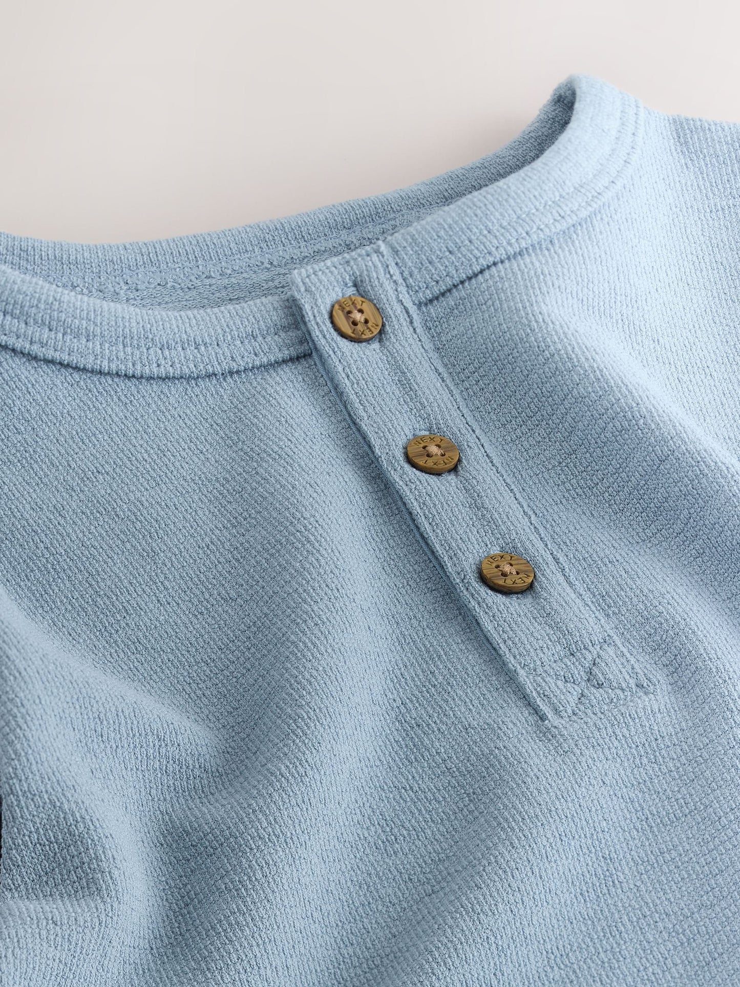 Light Blue Short Sleeve Henley Neck T-Shirt (3mths-7yrs) image 7