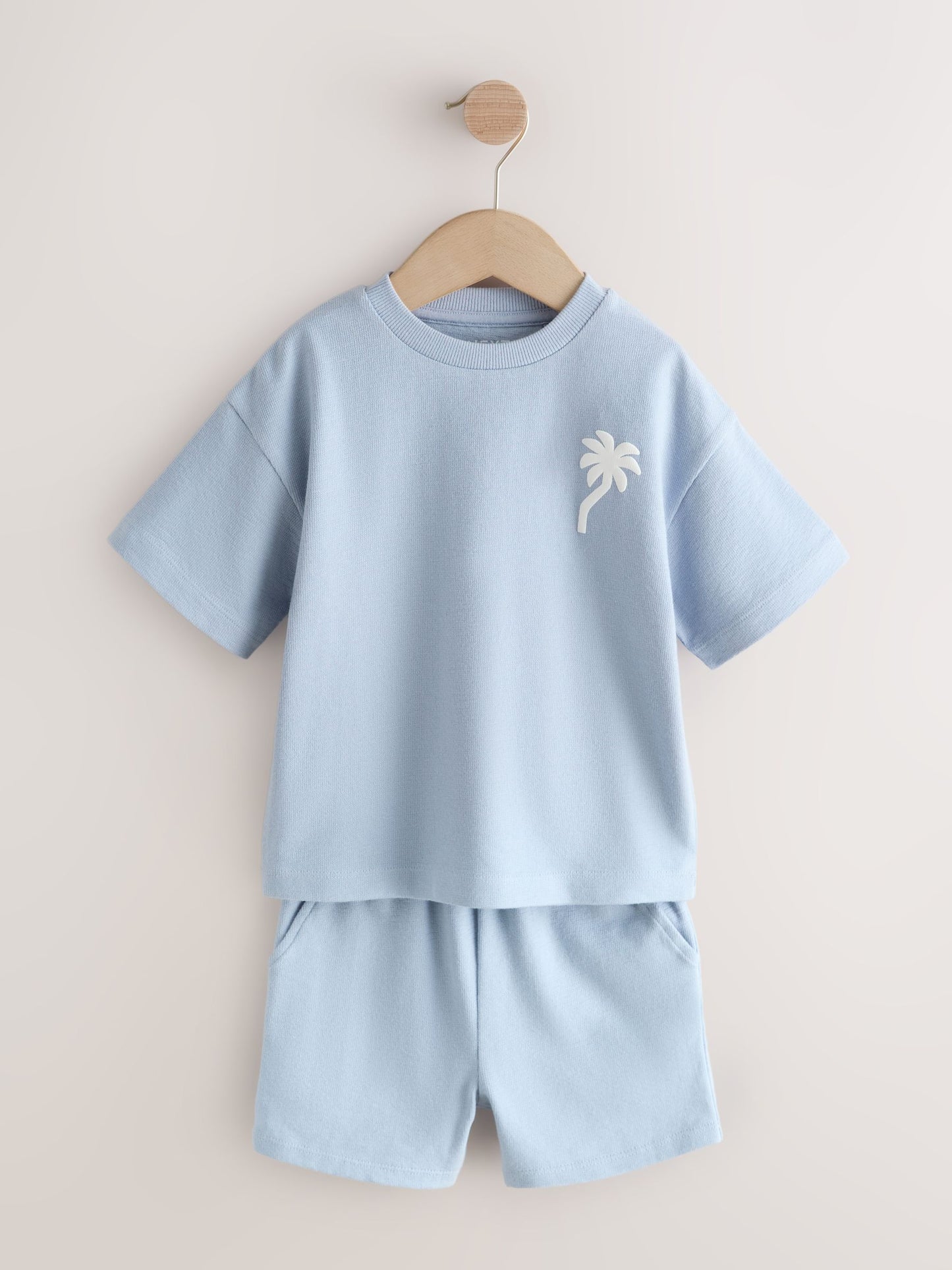 Neutral/Blue/White Cactus Short Sleeve T-Shirt and Shorts Set 3 Pack (3mths-7yrs) image 5