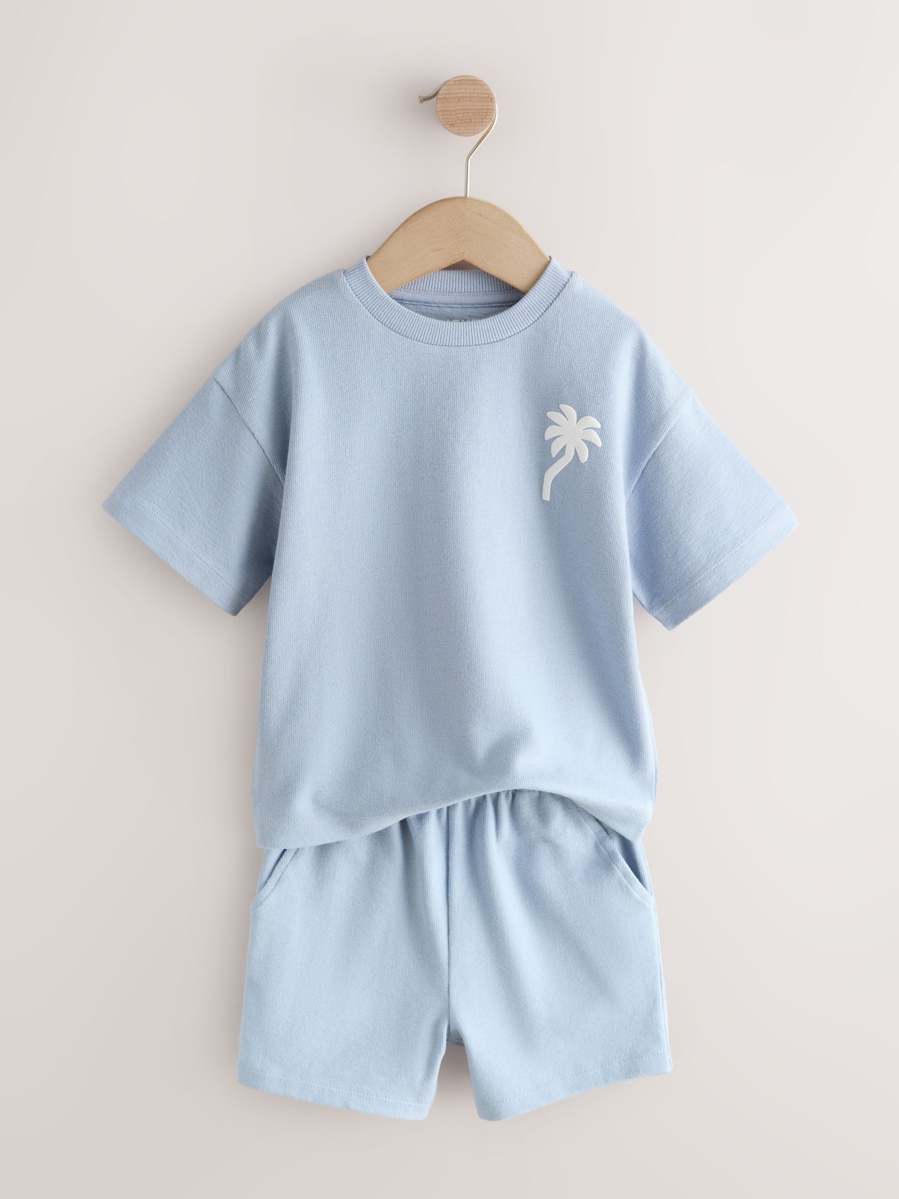 Neutral/Blue/White Cactus Short Sleeve T-Shirt and Shorts Set 3 Pack (3mths-7yrs) image 8
