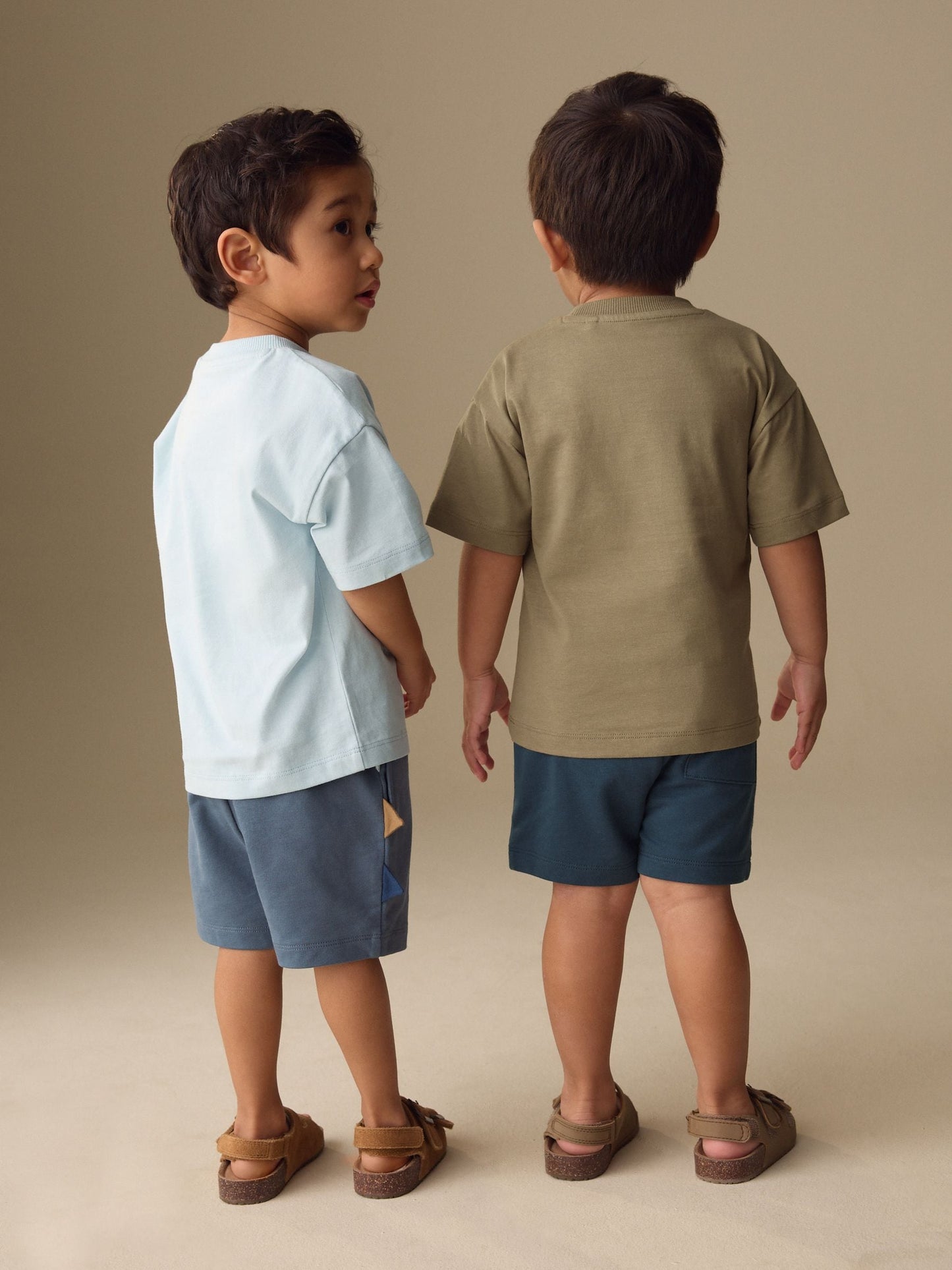 Blue/Brown Dinosaur Spikes Short Sleeve T-Shirt and Shorts Set 2 Pack (3mths-7yrs) image 3