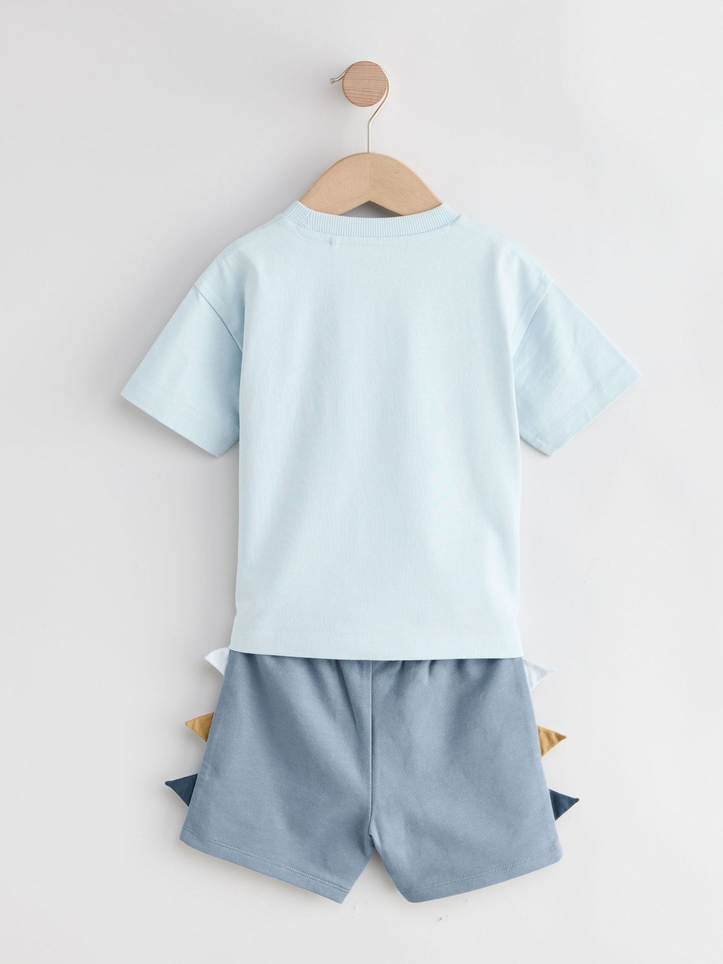 Blue/Brown Dinosaur Spikes Short Sleeve T-Shirt and Shorts Set 2 Pack (3mths-7yrs) image 9