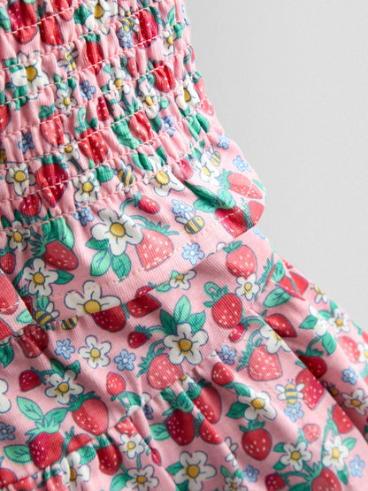 Dsiney Kidz - JoJo Maman Bébé Pink Smocked Cap Sleeve Top & Skort Set image 6