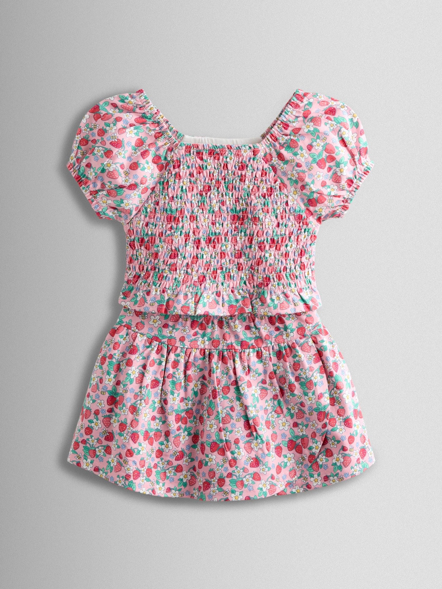 Dsiney Kidz - JoJo Maman Bébé Pink Smocked Cap Sleeve Top & Skort Set image 1